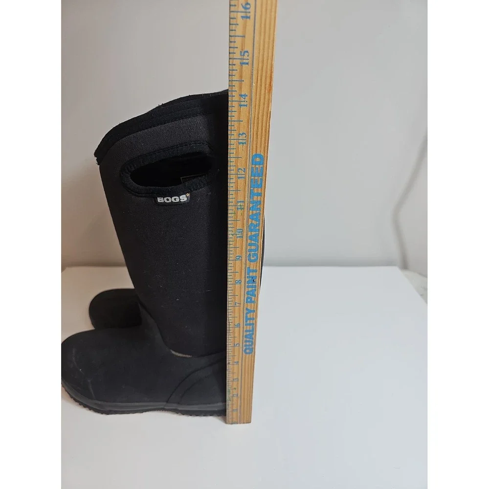 BOGS Boots Women's US 7 EUR 40 Classic High Handle Rubber Tall Black Waterproof